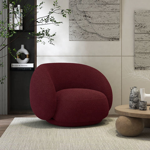 Modern minimalist design floor sofa lamb wool high back armrest single sofa chair living room furniture