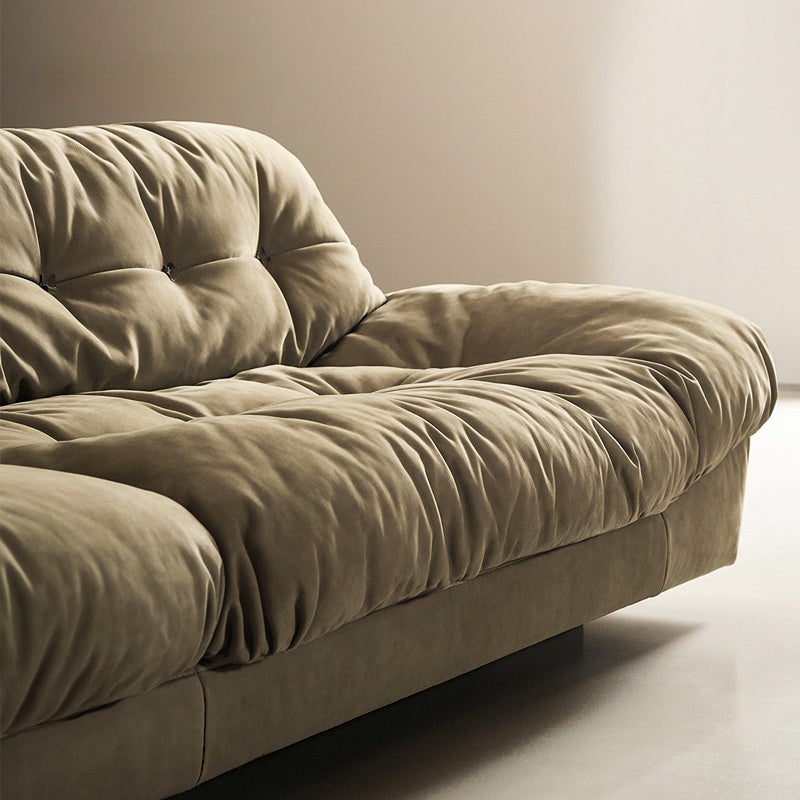 Italian-style light luxury frosted technology fabric cloud sofa three-seat straight row combination