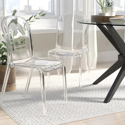 Nordic transparent stool acrylic modern simple crystal cosmetic chair Internet celebrityinsChair plastic dining chair