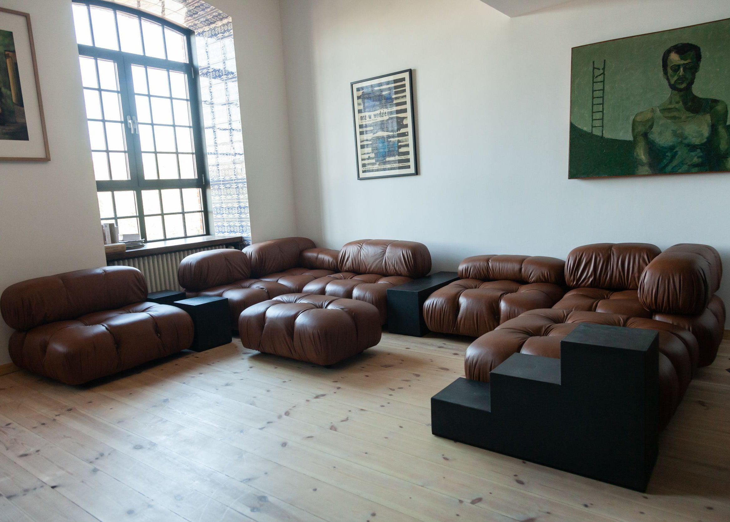 Living room furniture Mario bellini camalenda modular sofa by leather